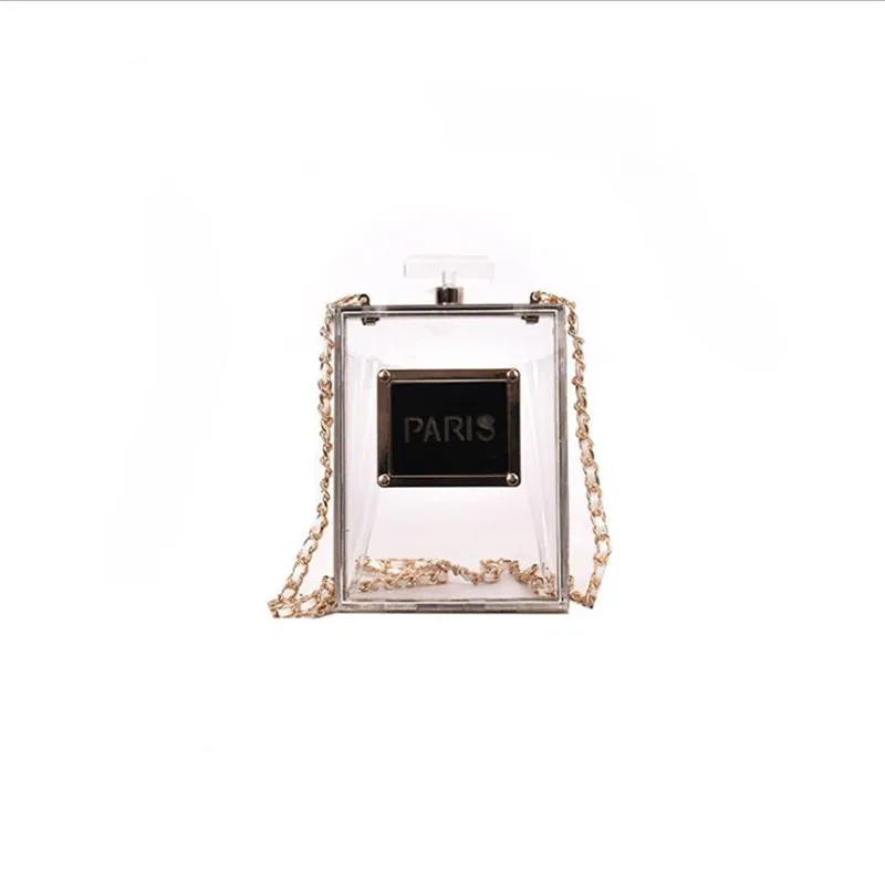  2019 Acrylic Women Casual Black Bottle Handbags Wallet Paris Party Toiletry Wedding Clutch Evening  - 33036968337