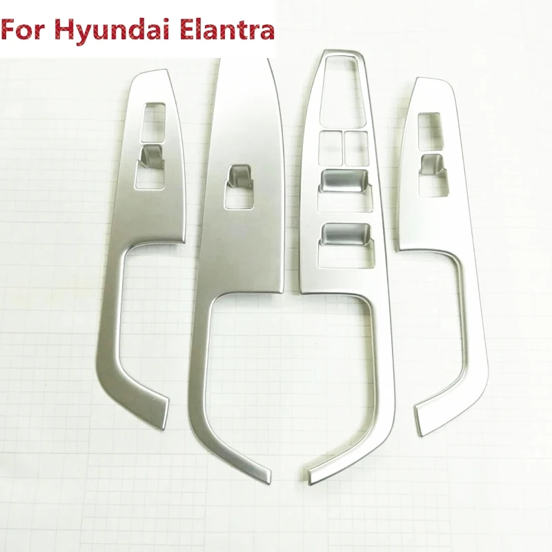 Для Hyundai Elantra 2016/Avante 2015 4 шт. хромированная Внутренняя дверь подлокотник крышка