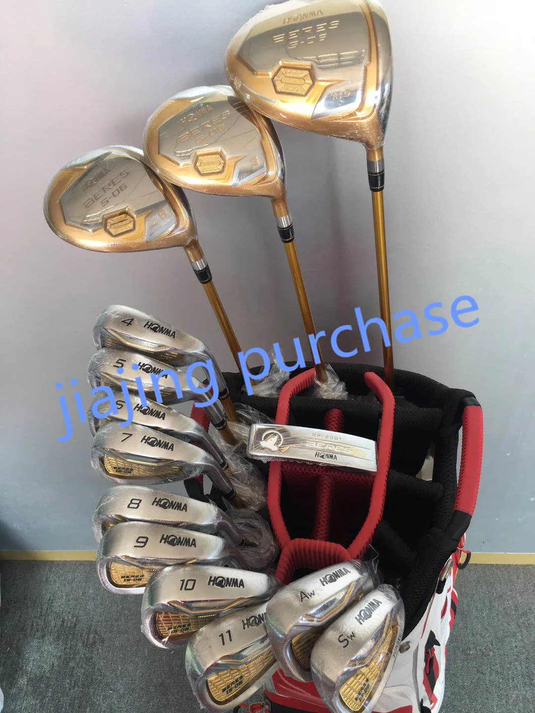 Гольф клуб Хонма S-06 четырехзвездочная рыцарские 1+ fairway wood 2+ железо 10+ Клюшки 1 графитный вал ball cap хип-хоп
