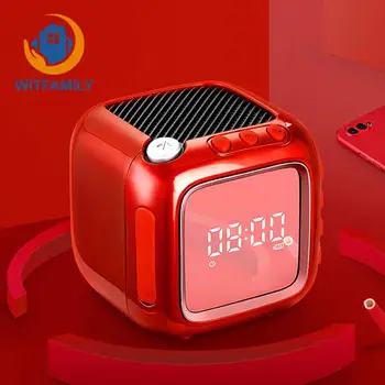 

FM Radio LCD Mirror Alarm Clock Wireless Bluetooth Snooze Speaker LED Mini Electronic clock of Home Portable Table Clock