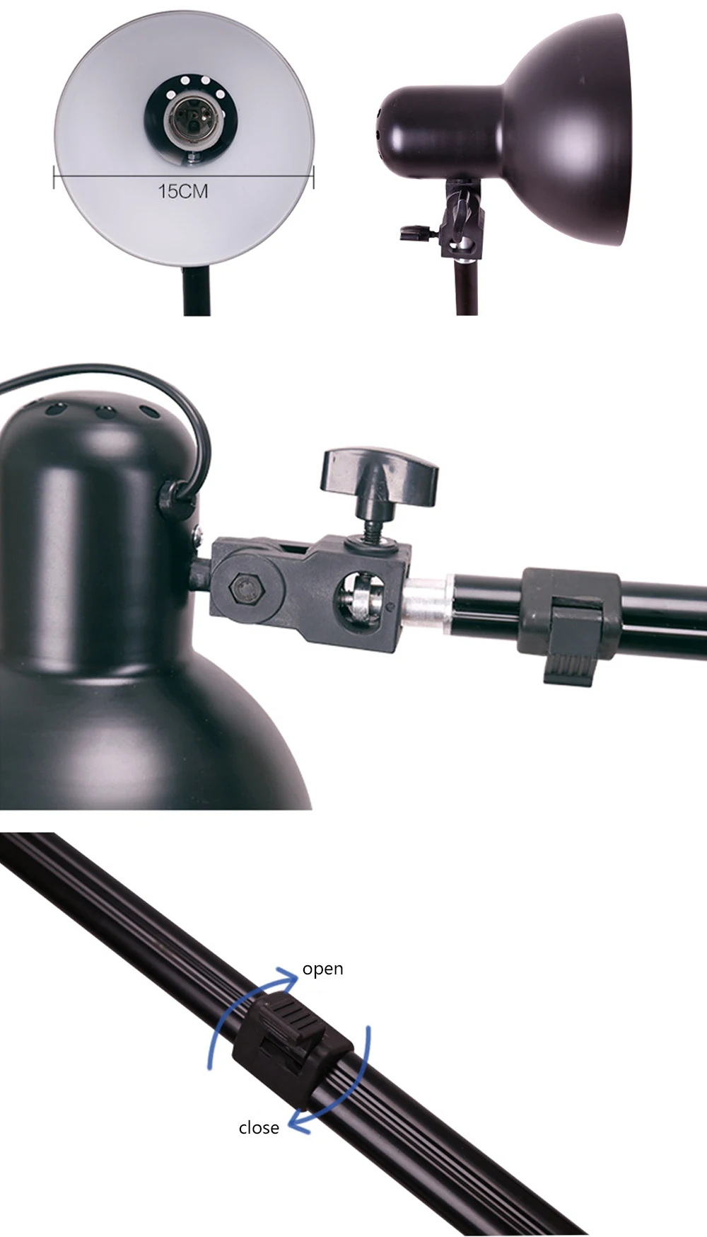 Lâmpada de Assoalho Ascelina Moderno Prático Seguro Fotográfico Metal Luz Fotografia Iluminação Ajustável Equipamento Led 6 led fotográfico metal luz fotografia iluminação ajustável equipamento fotográfico