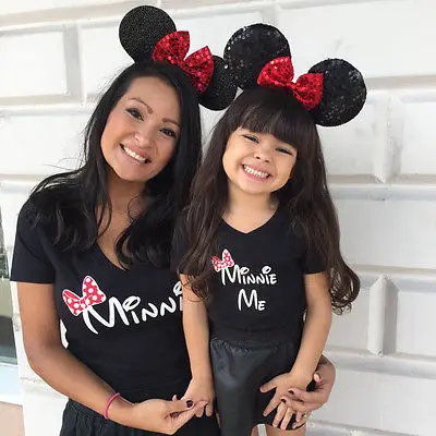 

Family Matching Outfits Mother Daughter T Shirt Womens Kids Girls Blouse Tops Tee