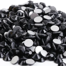 Vidro preto 3D Nail Art Strass ss3 ss4 ss5 ss6 ss8 ss10 ss12 ss16 ss20 ss30 ss34 Cristal Nail Art Strass