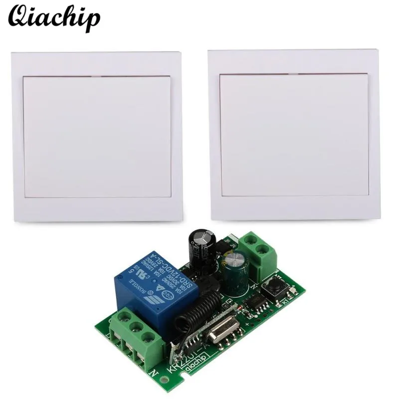 

QIACHIP 433 Mhz AC 110V 220V 1CH Wireless Remote Control Switch RF Relay Receiver and 433Mhz 86 Wall Panel RF Remote Z50