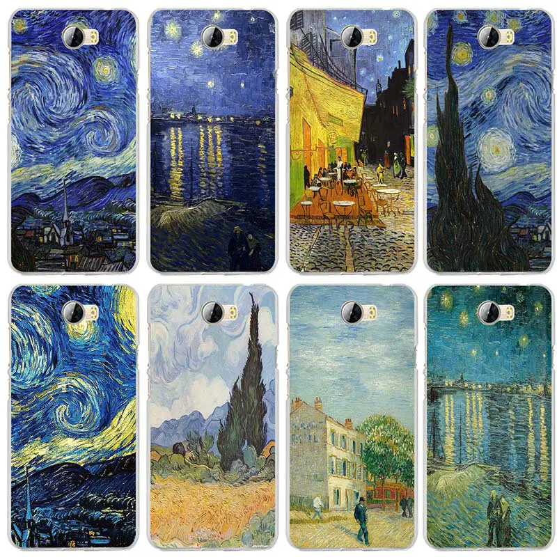 Van Gogh Starry Sky Soft Mobile Phone Cases TPU Cover for Huawei P8 P9 P10 P20 P30 Honor 7 7X 7A 9 10 Mate Pro Lite Shell | Мобильные