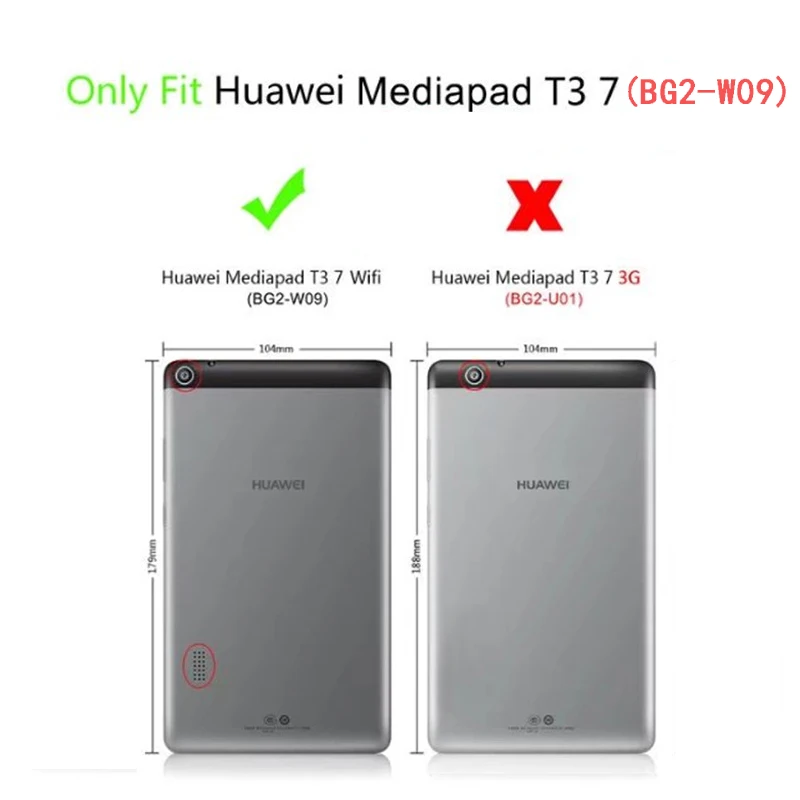 Чехол qijun для huawei MediaPad T3 7 WiFi BG2-W09 флип-чехол для планшета s для huawei t3 7,0 чехол-подставка мягкий силиконовый защитный чехол