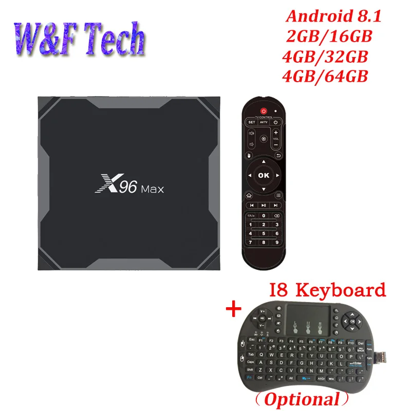 X96 Max Смарт ТВ коробка Android 8 1 X96Max Amlogic S905X2 LPDDR4 4G 32G/4 ГБ 64 4 ядра 2 & 5G Wi Fi H.265 к HD медиа