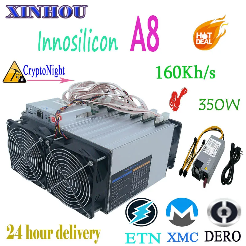 Используется XMC ETN DERO miner Innosilicon A8 160kh/s криптомастер Asic miner с PSU лучше чем Antminer S9 X3 S15 T17 Z11