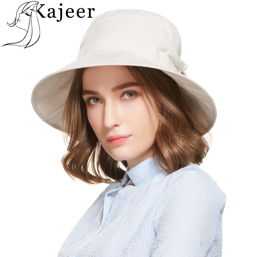 kajeer Summer Beach Bow Hat Women Bucket Cap Chapeu Feminino Lady