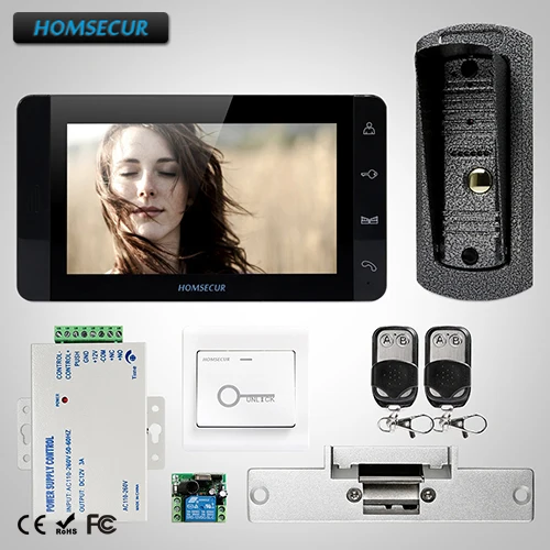 

HOMSECUR 7" Video&Audio Smart Doorbell+Touch Button Monitor for Home Security TC041 + TM703-B