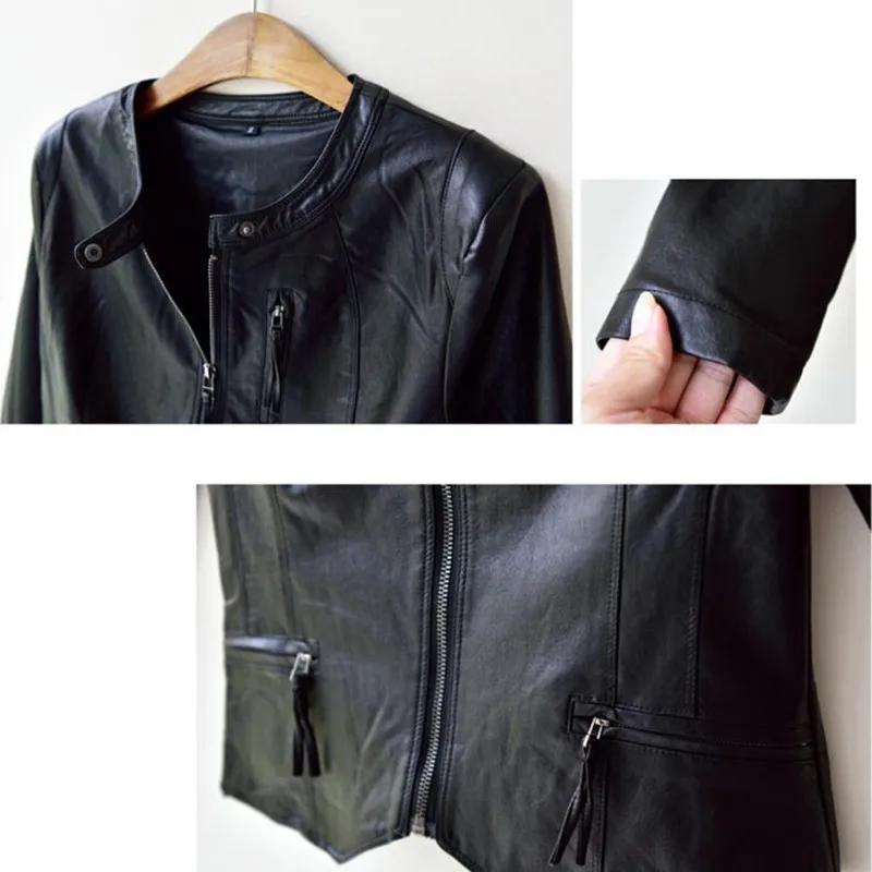 Winter Women PU Leather Jackets Casual Big Size Outerwear Black Long Sleeve Women Basic Jacket Coats Plus Size Women Clothing