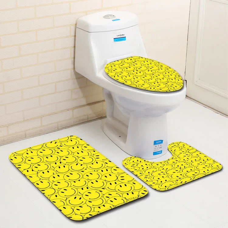 3 шт., желтый коврик для ванной комнаты, для туалета, u-образный коврик для ванной, нескользящий, Tapis Salle De Bain Alfombra Bano