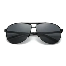 Мужские очки для вождения, поляризованные солнцезащитные очки с металлической оправой, Круглый Классический Простой стиль