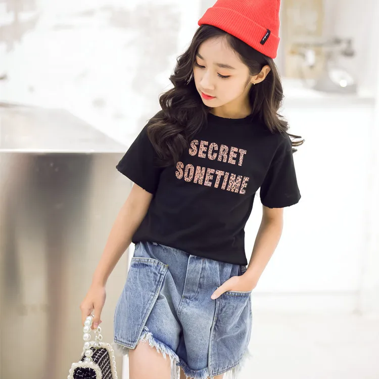 

Toddler Girl Clothes Set Teenage Baby Girl Summer Clothes 9 10 12 Years Shirt + Jeans Shorts Sets Kids Teens Outfits Cocuk Giyim