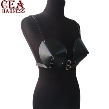 

CEA.HARNESS Fashion Punk Harajuku Faux Leather Bra Body Garters Bondage Cage Sculpting Harness Waist Belt Straps Suspenders