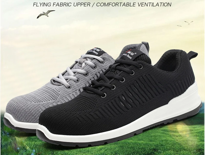 New-exhibition-Flying-mesh-Breathable-Steel-Toe-Cap-Safety-Shoes-Men-anti-pierce-Injection-bottom-work-Safety-boots-2019-Sneaker (10)