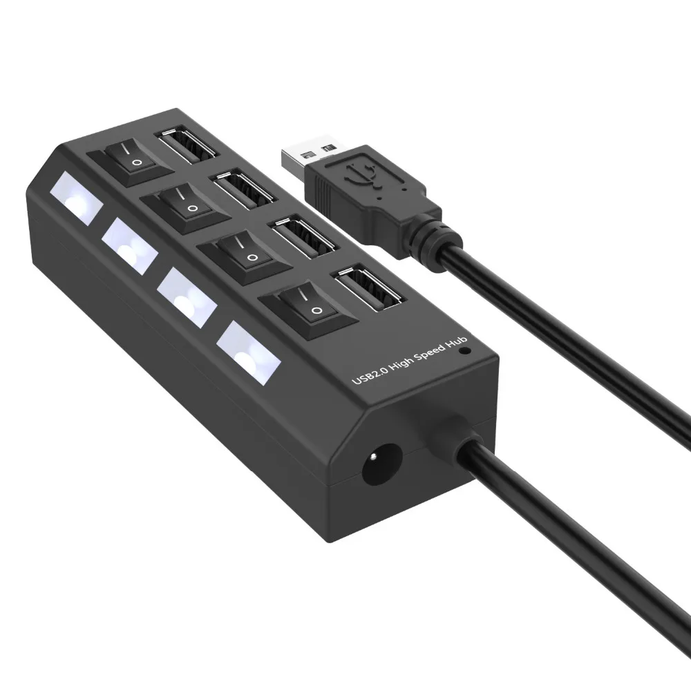 

Mini USB 2.0 4 Port USB Hub 2.0 High Speed USB 2.0 Hub USB Splitter With ON/OFF Switch For Tablet Laptop Computer Notebook
