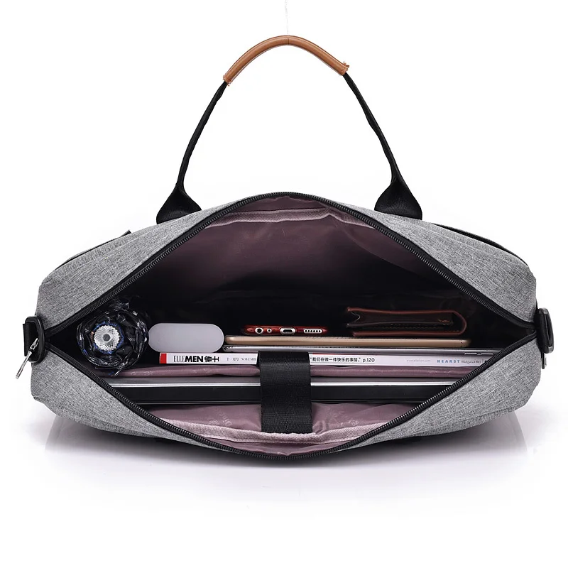 Men Canvas Business Briefcase Office Travel Messenger Large Tote Women's Computer Work Bag Business Trip File Package Laptop Bag