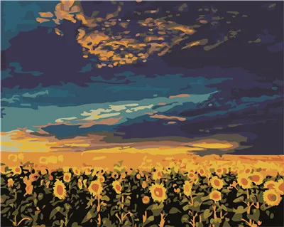 Hq Framed Sunflower Field Pictures Painting By Numbers Drawing On Canvas Hand Diy Picture Digital Painting Home Decor 40x50cm Sunflower Field Picture Paintingpainting Picture Aliexpress