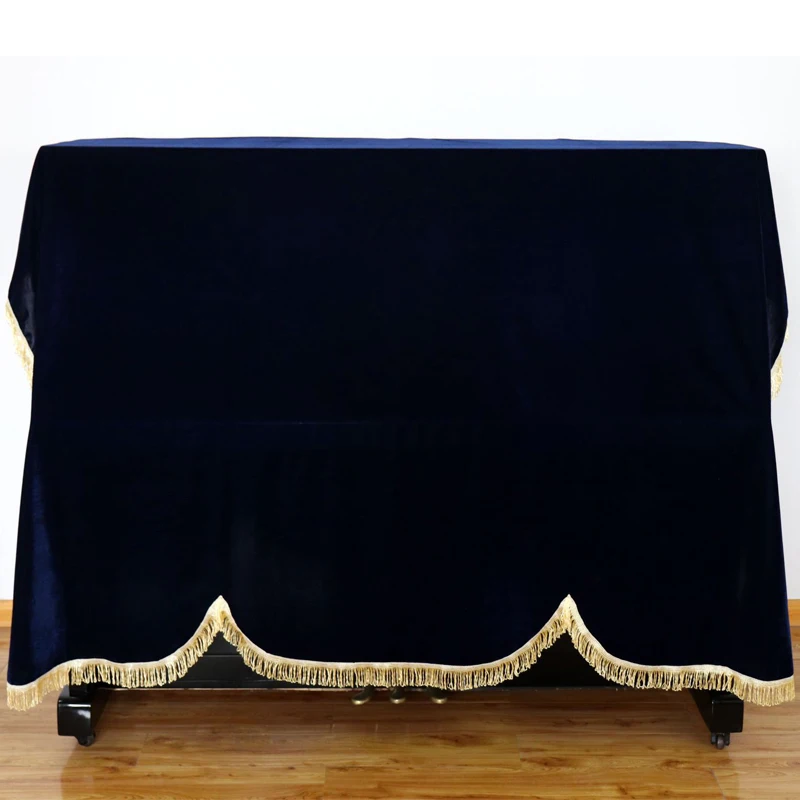 1pcs Upright Piano Dust Cover Thicken Pleuche Tassel Dust Proof Home Texile Gold Velvet Cloth Cover Piano Accessories Full Cover (5)