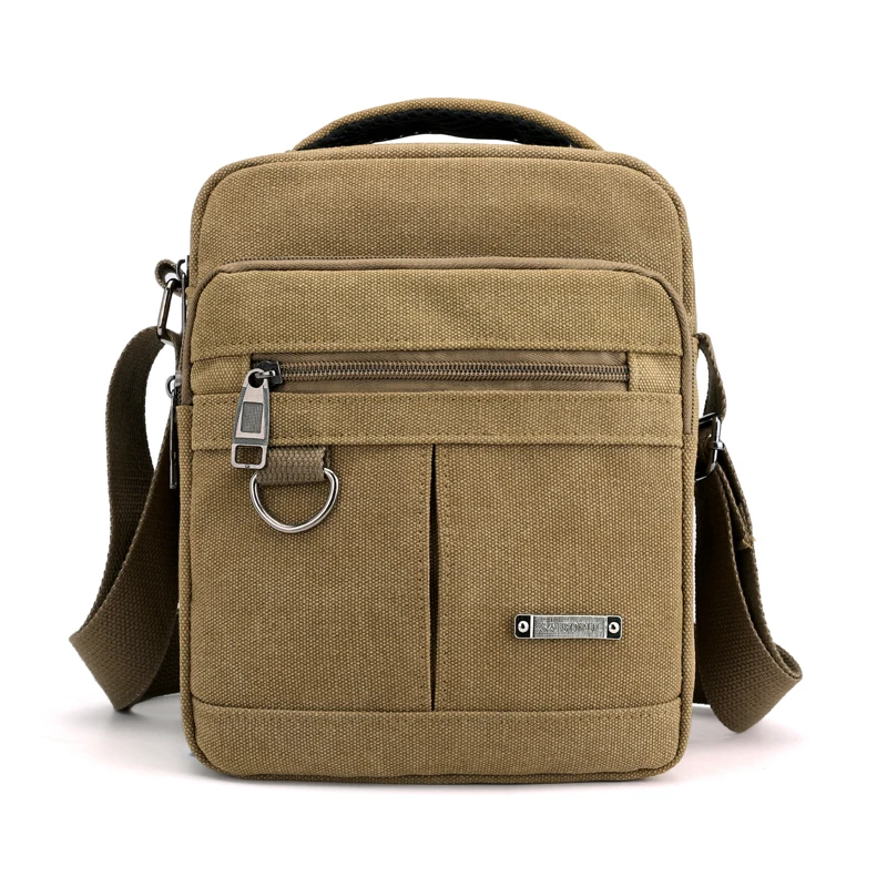  Preppy Style Flap Solid khaki Canvas Messenger Bag for Man New 2018 Fashion Crossbody Bag Multi-fun - 32921727161