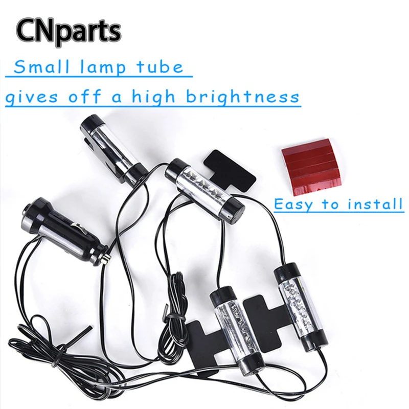 CNparts 4pcs Universal Car Styling Accessories Interior LED Atmosphere Lamp For Opel Insignia BMW X5 E53 VW Golf 4 7 5 Tiguan