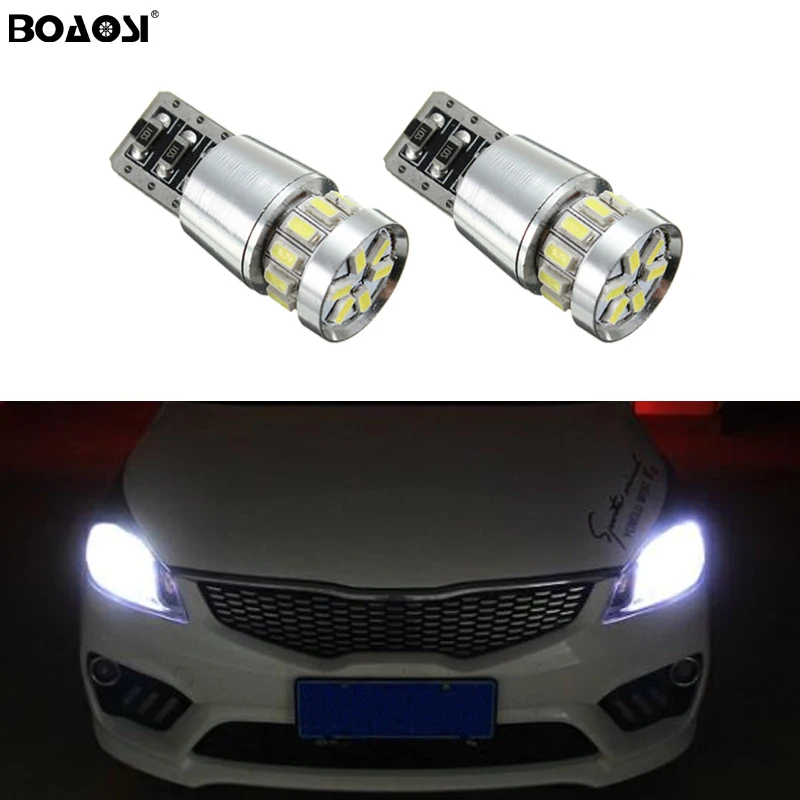 2x Canbus Car 3014 SMD T10 LED W5W Projector Lens Auto Lamp Light Bulbs ...