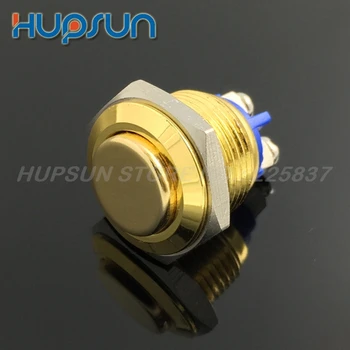 

5pc waterproof high head 16mm golden champagne momentary push button switch power buttons push button start stop start button