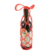 Красная бутылка вина Портативный тканый мешок практичная Бытовая бутылка ручной работы тканый мешок