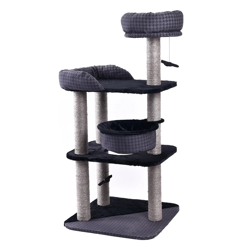 

Fast Delivery Luxury Cat Toy House For Cat Pet Cat Climbing Frame Multi-layer Cat Tree Board Condo FurnitureKitten Sisal Scratch