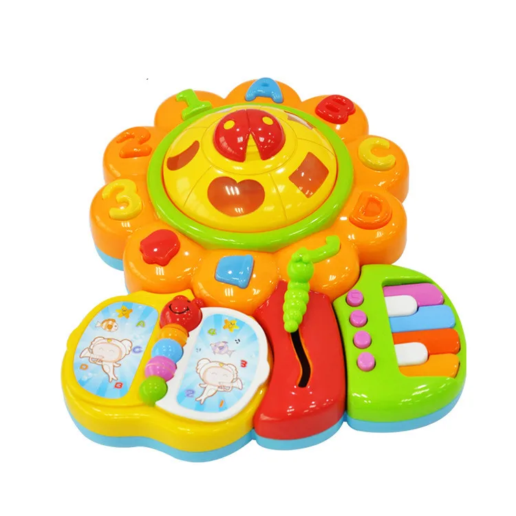 

Children's Intelligence Cognition Sunflower Sound-optic Music Hand-made Digital-alphabetic Early Education Interactive Toy