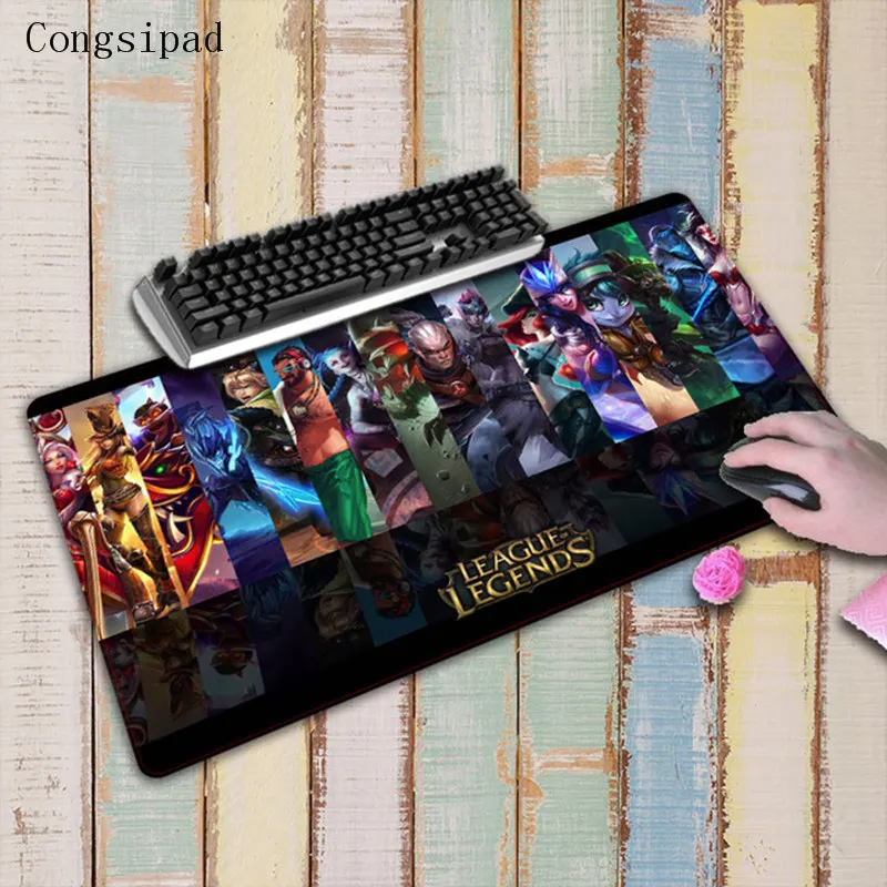 Congsipad League of legends игровой большой замок края резиновая клавиатура офисный Настольный коврик скорость Коврик Для Мыши Компьютерный геймер Коврик для игровой мыши