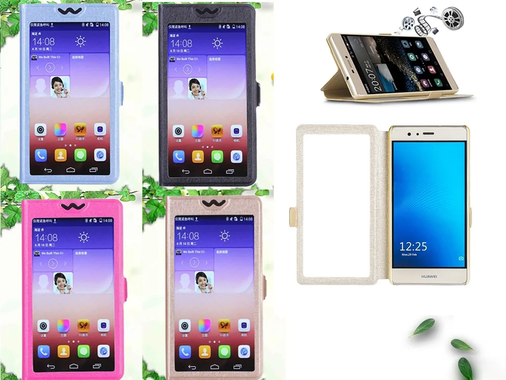 Для ZOPO Hero 1 Full View Windows Модный чехол из искусственной кожи с подставкой для телефона