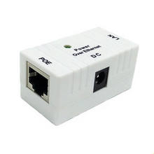 Whole sale bulk sale White 5PCS/lot RJ45 Connector POE Injector Power over Ethernet Adapter IP  Camera,IP Phone power switch