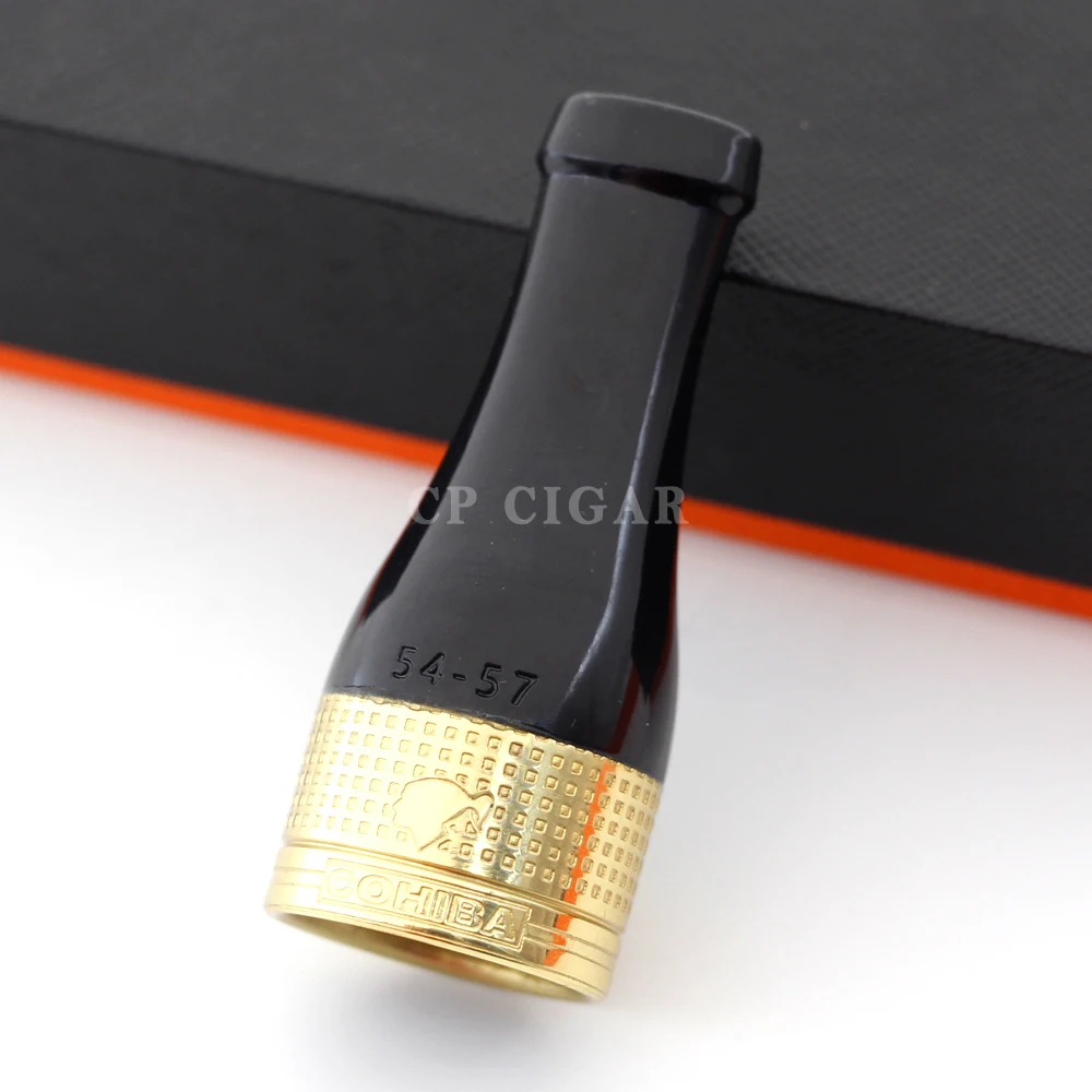 Silver Gold Pure Copper Resin Cohiba Cigar Pipe Case Holder Nozzle 4 Sizes Cigar Holder Smoke