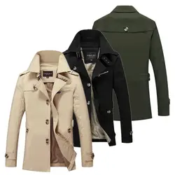 2018 бренд мужской пальто длинная куртка пальто для мужчин Тренч армия силы куртки демисезонный верхняя одежда хлопок ткань большой Размеры