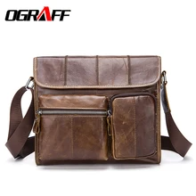 OGRAFF Véritable sac hommes sac bandoulière porte-documents en cuir grande capacité hommes sacs messenger 2017 classique d’affaires vintage hommes sac