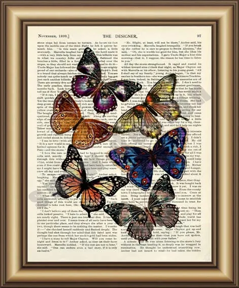 Real Butterfly Dictionary Canvas Painting Wall Art Poster Print Pictures Home Decoration Vintage Book Page Real Butterfly Dictionary Canvas Painting Wall Art Poster Print Pictures Home Decoration Vintage Book Page