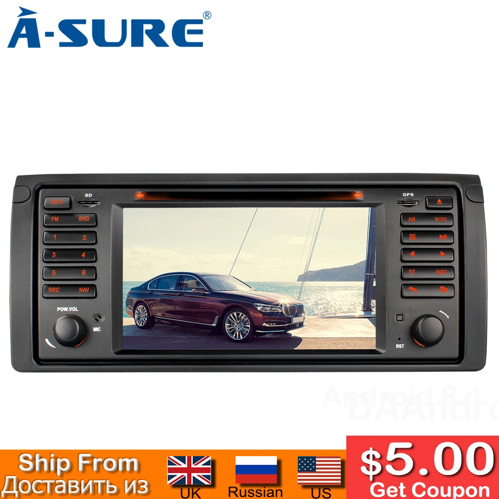 

A-Sure 7 Inch 2 Din Auto Radio Car Multimedia GPS Navigation DVD Player For BMW E39 X5 E53 M5 318 320 328 E46 with BT/RDS/Canbus
