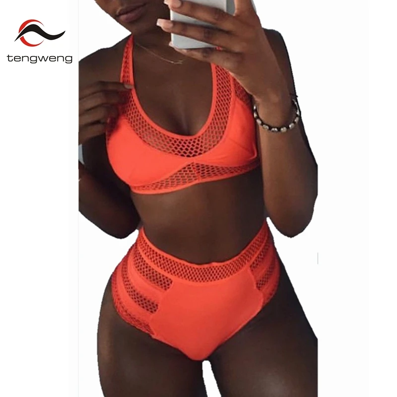 orange plus size bikini