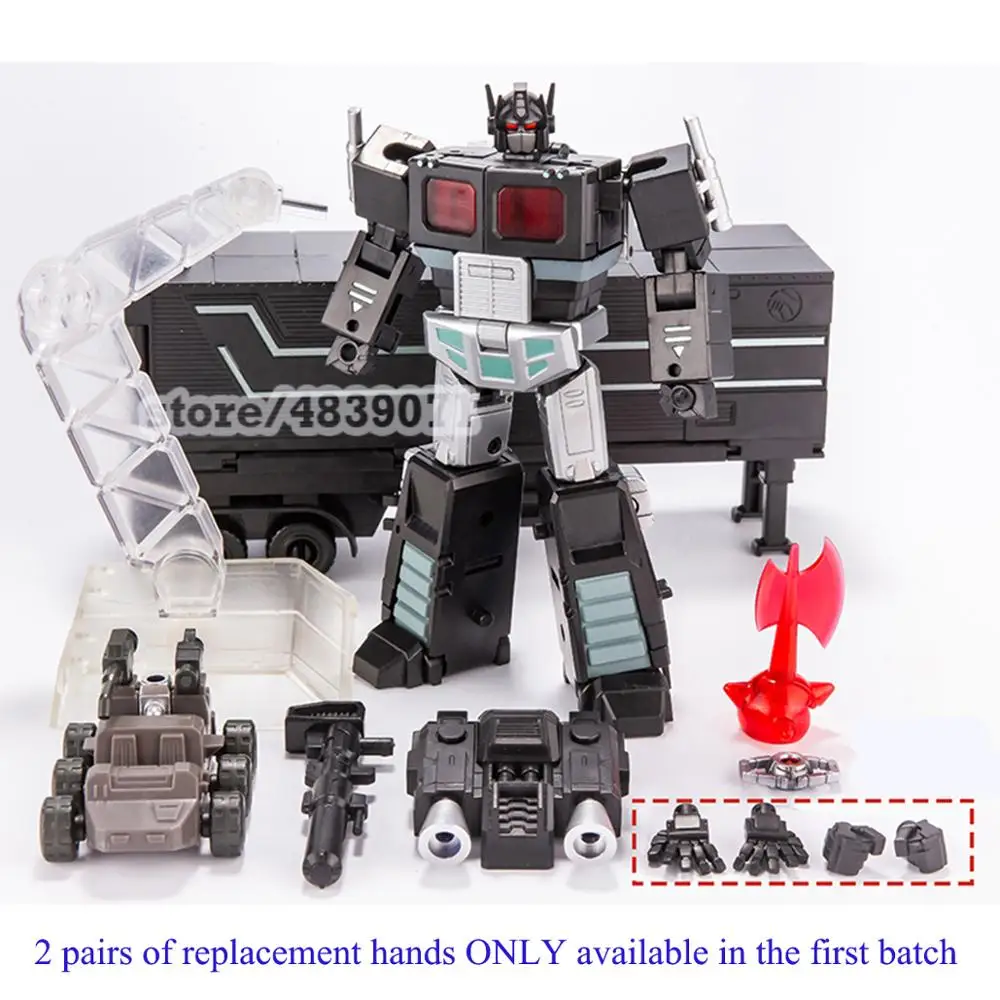 

Jinbao Robot Mini Black Nemesis Prime OP Commander MPP10 Transformation With Trailer Roller Flying Backpack Action Figure Toys