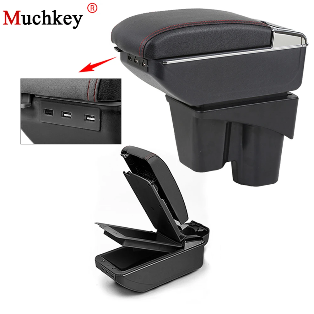 For Honda City 2015 2016 2017 Car USB Armrest Box Console Arm Central Store Content Box Cup