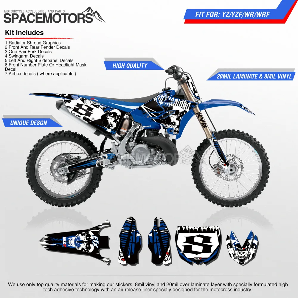 Dirtbike Motocross Black- NEW FRO Systems Upper Fork Decals Stickers