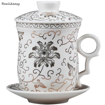 

Personality Painting Ceramic Tea Cup Chinese Style Mug Tea Milk Cups and Mugs Tea Set Bowl Mug Home Office Drinkware 3