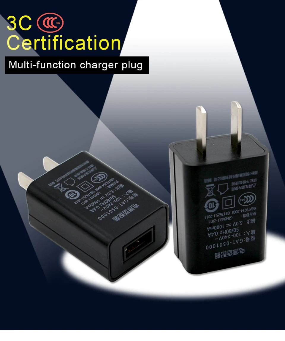 3C Certification 5V1A USB Wall Charger Adapter for  iPhone iPad Huawei Samsung S9 Xiaomi Mi 8 Mobile Phone Black White (1)