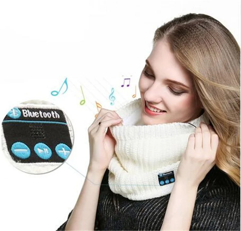 Женские зимние сапоги теплые беспроводные Bluetooth музыка шарф для гарнитуры