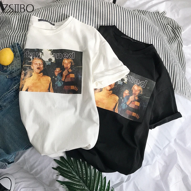 

Printed Kawaii Kids Photo Short Sleeve T-Shirt men and women Lover Tshirts Plus Size m-3xl Wild loose thin section Tops CX2MC14