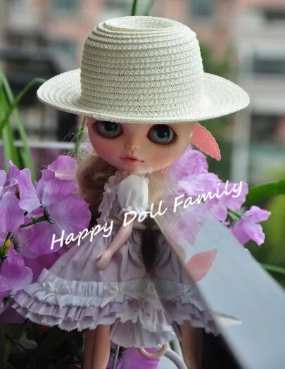 

Blyth doll straw hat, Blyth cap, suitable for Blyth, pullip, Tangkou doll, 1/6 doll, flat edge, creamy white