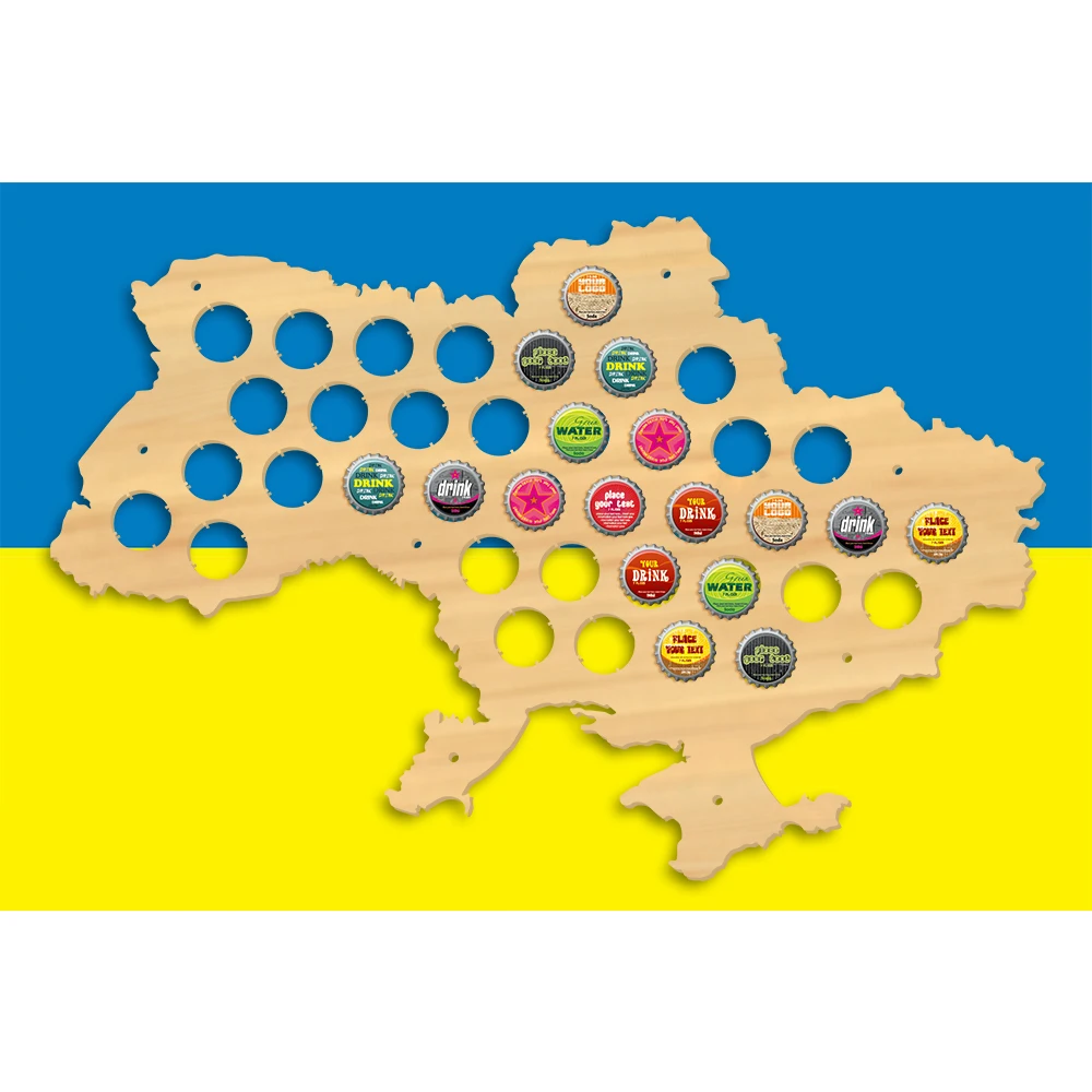 Патриотическая Украина карта человек пещера пивная Кепка пивной бар деревянная