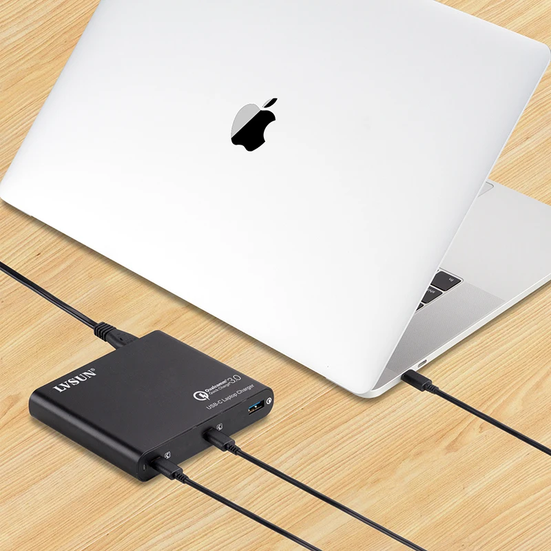 LVSUN 87 вт универсальное QC3.0 USB C зарядное устройство USB-C адаптер для ноутбука 2 порта type-c быстрое зарядное устройство для Macbook hp Spectre 13 Yoga 5 Dell